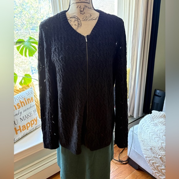 Talbots Sweaters - Talbots Lightweight Black cardigan 1X
